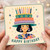 Birthday Card, Happy Birthday Illustrated Woman and Cake Hat Design