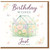 Birthday Card - Greenhouse of Flowers Watercolour with Butterflies - 'Birthday Wishes Just For You' Elegant Floral Garden Design