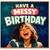 Birthday Card, Have a Messy Birthday Card, Fun Retro Illustrated Birthday Greeting Card
