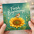 Birthday Card, Fresh Beginnings Sunflower and Goldfinch Greeting Card