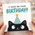 Birthday Card, Cute Black Cat Party Hat Funny Birthday Card