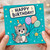 Birthday Card, Cute Cat Party Balloons Birthday Card
