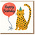 Happy Birthday Leopard Balloon Card - Cute Spotted Big Cat with Party Hat, Animal Birthday Card for Kids, Teens and Animal Lovers