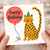 Happy Birthday Leopard Balloon Card - Cute Spotted Big Cat with Party Hat, Animal Birthday Card for Kids, Teens and Animal Lovers