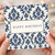 Birthday Card, Elegant Navy Damask Birthday Greeting Card