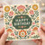 Birthday Card, Floral Folk Art Birthday Greeting Card
