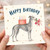 Birthday Card, Whimsical na with Cake and Flowers Happy Birthday Greeting Card