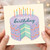 Birthday Card - Cute Pastel Cake with Candles Illustration, 'Happy Birthday' Text, Colourful Confetti Icing, Fun Celebration Design for Anyone