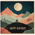 Birthday Card, Retro Moonlit Mountain Bicycle Scene