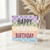 Birthday Card, Happy Birthday Pastel Rainbow Checkered Design