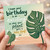 Birthday Card, Botanical Plant Pun Card, Exciting New Leaf Birthday Greeting Card