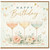 Birthday Card, Elegant Happy Birthday Floral Champagne Glasses Card