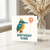 Birthday Card for Him - Birthday King Kingfisher with Crown and Balloon - Cute Animal Bird Illustration