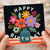 Birthday Card, Colourful Floral Bouquet in Vase