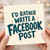 Birthday Card, I'd Rather Write a Facebook Post Goodbye Card