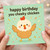 Funny Birthday Card - 'happy birthday you cheeky chicken' - Cute Chicken Illustration, Humorous Farm Animal Card for Friends, Family or Partner