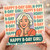 Happy B-Day Girl Birthday Card for Her - Retro Pop Art Illustration with Bold Repeating Typography, Fun and Colourful Design