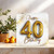 40th Birthday Card - Happy 40 Gold Balloon Design, Square 145mm x 145mm, Luxury Celebration Card, Includes Kraft Envelope