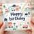 Birthday Card, Happy Birthday Town Scene Greeting Card