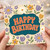 Birthday Card, Retro Floral Birthday Card