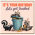 Birthday Card, Let's Get Trashed Raccoon Funny Birthday Card