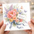 Birthday Card, Floral Bouquet Design with Butterflies