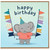 Birthday Card, Cute Elephant Party Flags Design