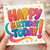 Birthday Card, Colourful Retro Typography Birthday Card