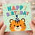 Birthday Card, Cute Tiger Happy Birthday Card