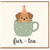 Birthday Card, Cute Puppy in Teacup Fur - tea Design