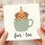 Birthday Card, Cute Puppy in Teacup Fur - tea Design