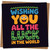 Wishing You All The Luck In The World Good Luck Greeting Card - Colourful Typography, 145mm x 145mm Square, Includes Kraft Envelope