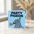 Party Pigeon Funny Birthday Card - Cartoon Pigeon with Party Hat and Blower - Fun Bird Pun Card for Friends, Family and Colleagues