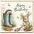 Birthday Card, Cute Hedgehog and Bunny Happy Birthday Card, Garden Animal Birthday Card