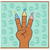 3rd Birthday Card, Three Fingers Party Hat Design