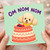 Birthday Card, OM NOM NOM Cake Illustration Card