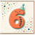 6th Birthday Card, Cute Number 6 Today Party Hat Design