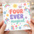 4th Birthday Card, Four Ever Magical Unicorn Birthday Card