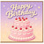 Birthday Card, Pink Cake and Cherry Design Birthday Greeting Card