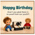 Birthday Card, Funny Nostalgic Birthday Card with Vintage Dolls and Retro Camera