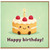 Birthday Card, Cute Kawaii Cake Birthday Card