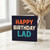 Happy Birthday Lad Card - Bold Typographic Design in Orange, Cream and Teal - Fun Birthday Card for Him