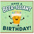 Birthday Card, Have a Beer - Llianт Birthday Funny Beer Glass Character Card