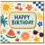 Birthday Card, Retro Fruit and Flower Birthday Card