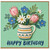 Birthday Card, Floral Bouquet in Vase Design
