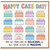 Birthday Card, Funny Happy Birthday Card with Colourful Cakes and Candles