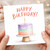 Birthday Card, Pastel Layered Cake Candle Greeting Card