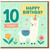 10th Birthday Card for Kids - Cute Llama in Party Hat with Flowers & Confetti - Bold 'Happy Birthday' and '10 Today'