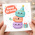 Birthday Card, Cute Macaron Party Design