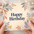 Birthday Card, Elegant Floral Leaf Border Greeting Card
